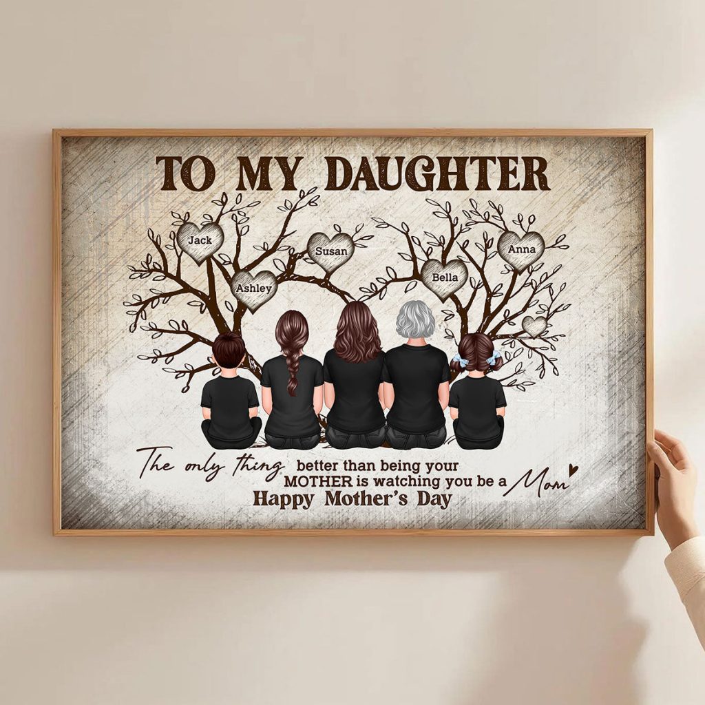 To My Daughter From Happy Mother's Day Tree Of Life - Personalized Poster - Mother's Day Gift For Daughter
